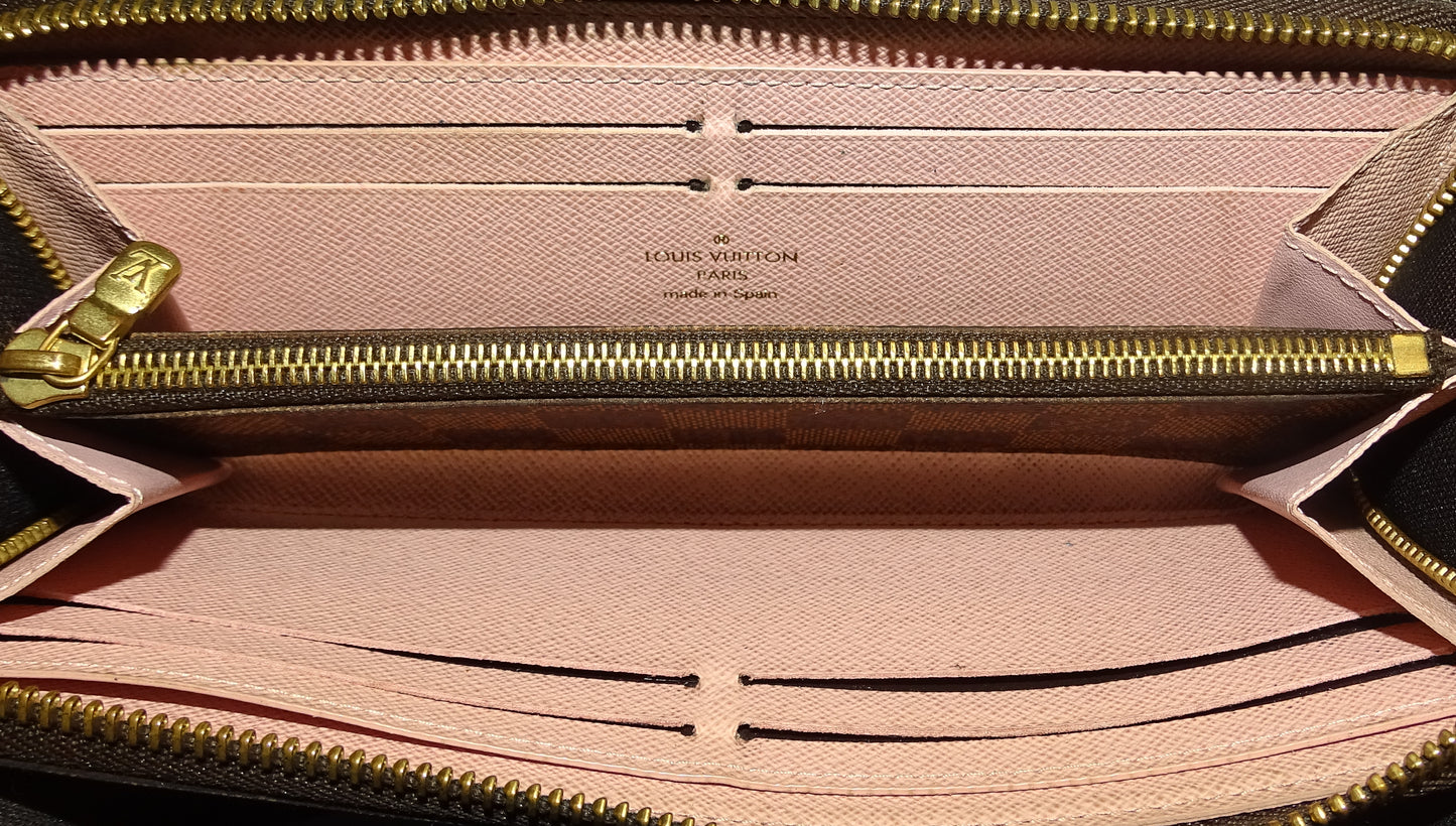 Louis Vuitton Clemence Wallet Damier Ebene & Rose Ballerine CA1199 - 2019