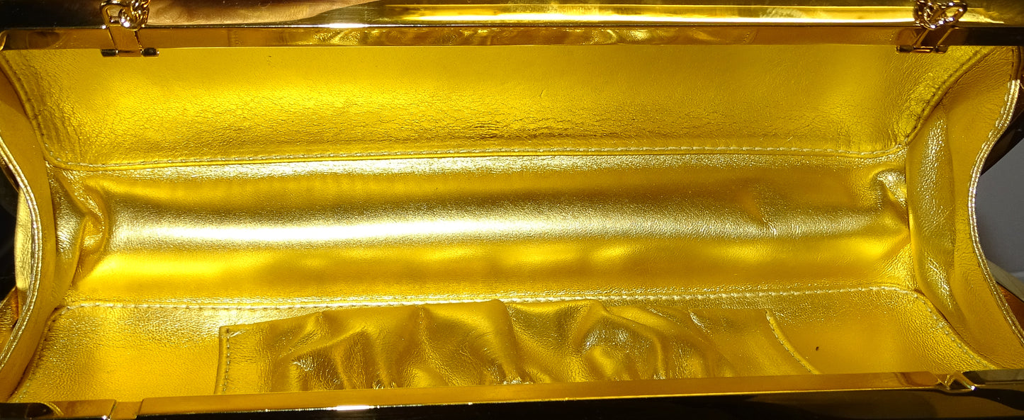 Louis Vuitton Minaudiere Black Long With Gold Hardware And Chain PL3151