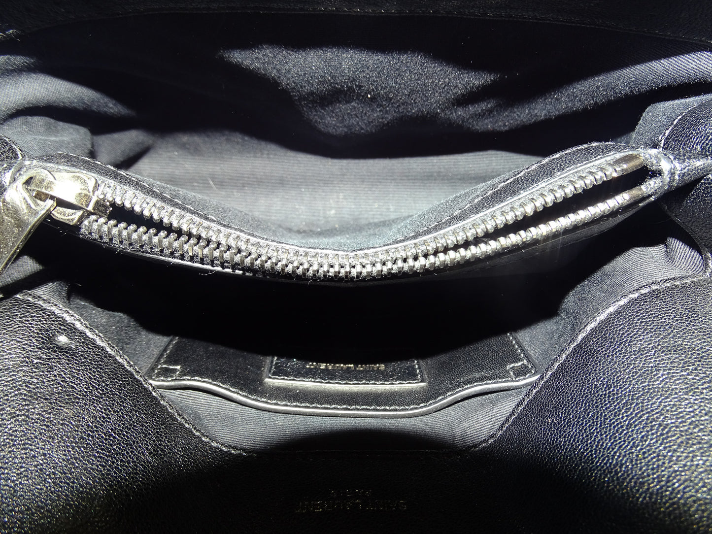Saint Laurent College Bag Medium Black Chevron Leather 2017