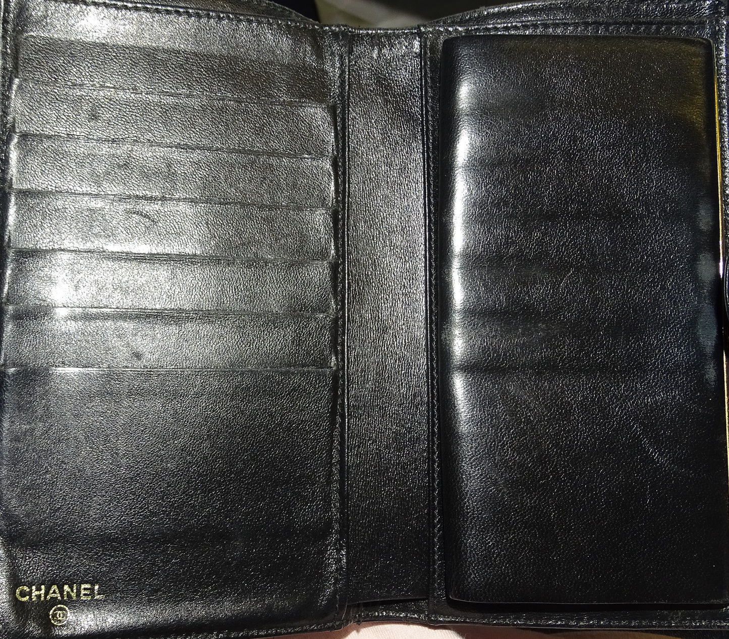 Chanel Vintage Folded Wallet Black SHW