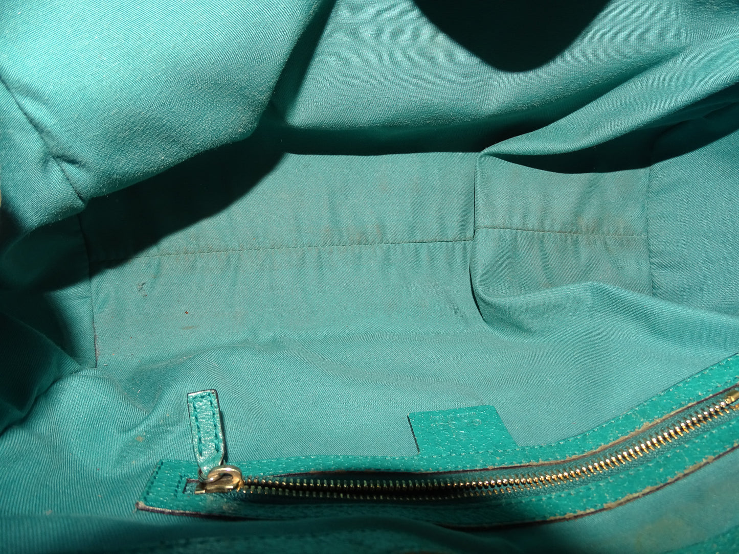 Gucci Jackie Vintage GG Canvas and Turquoise Leather