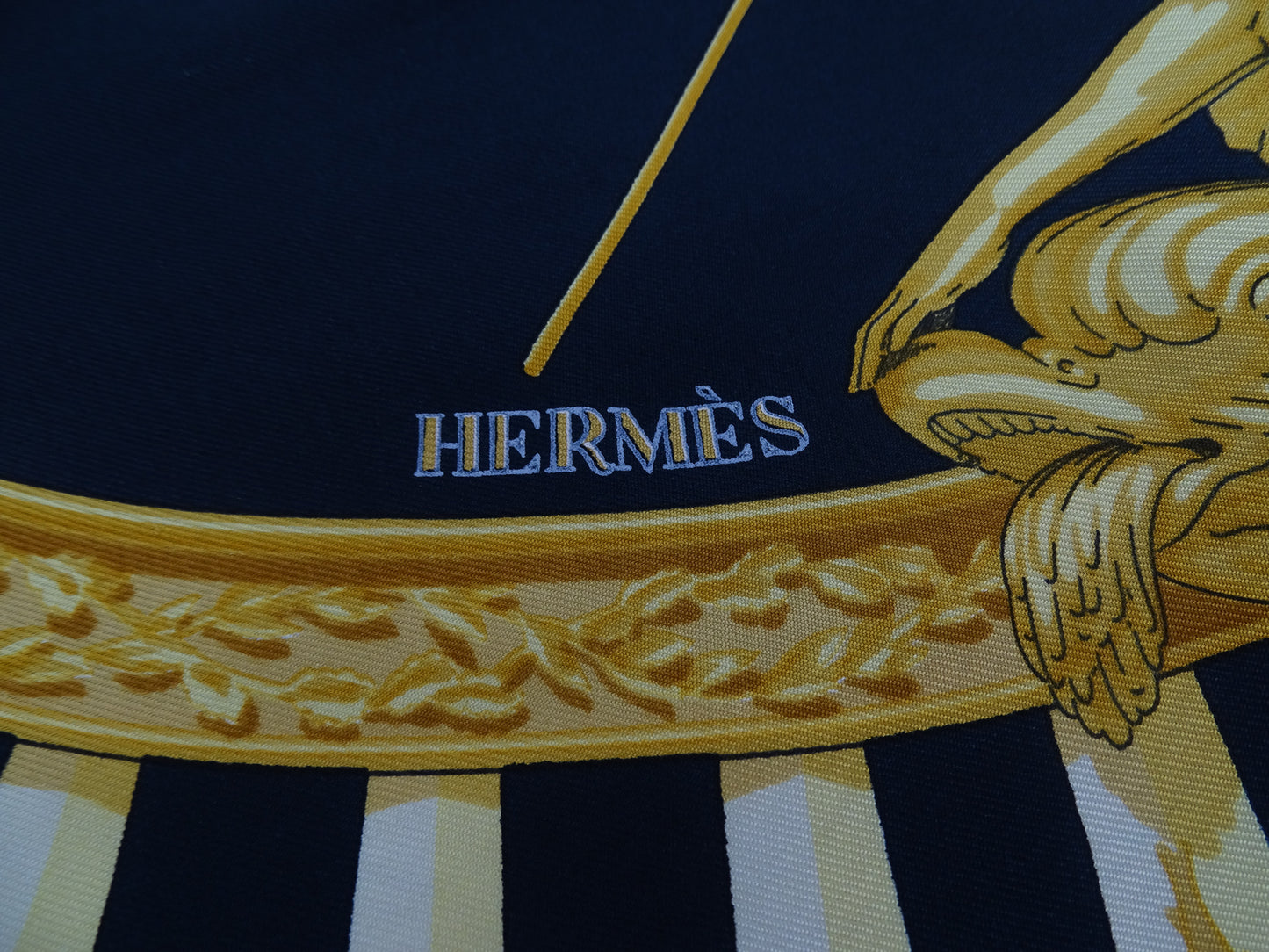 Hermes La Marine A Rames 90cm Silk Scarf Vintage