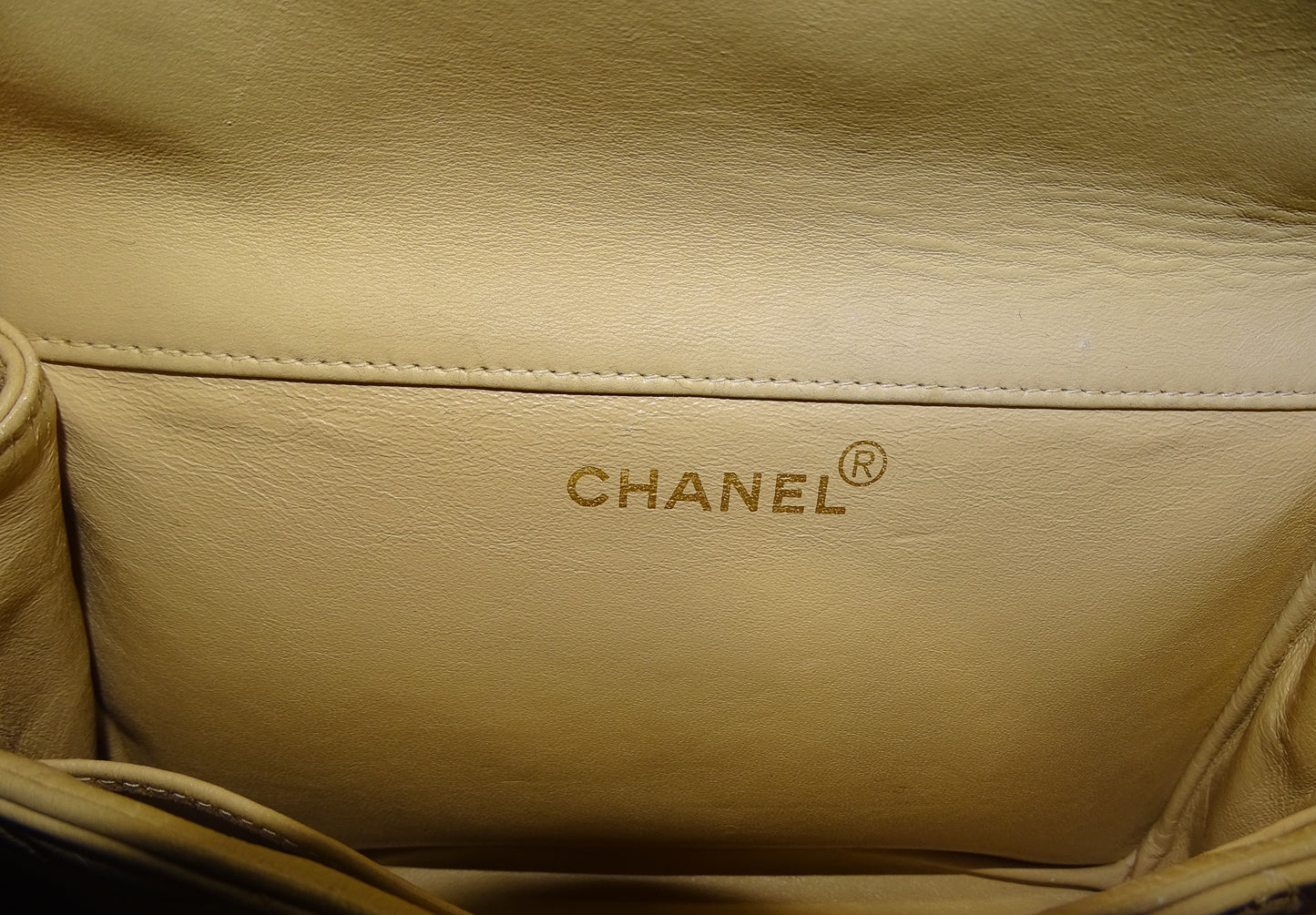 Chanel Double Sided Classic Flap In Beige Lambskin Leather And Gold Hardware Vintage 1996/97