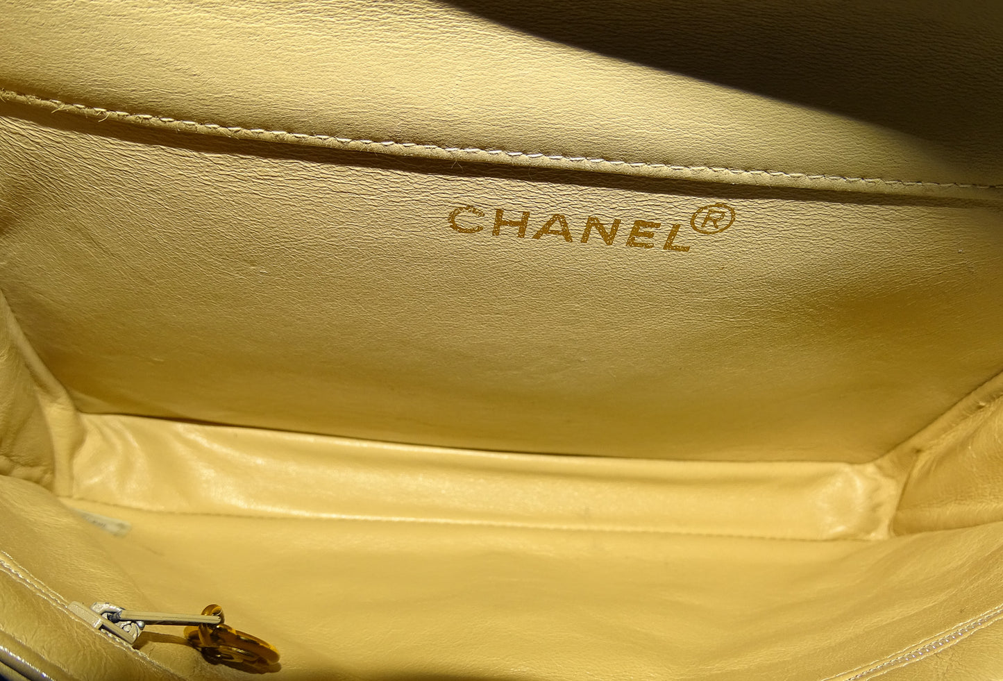 Chanel Double Sided Classic Flap In Beige Lambskin Leather And Gold Hardware Vintage 1996/97