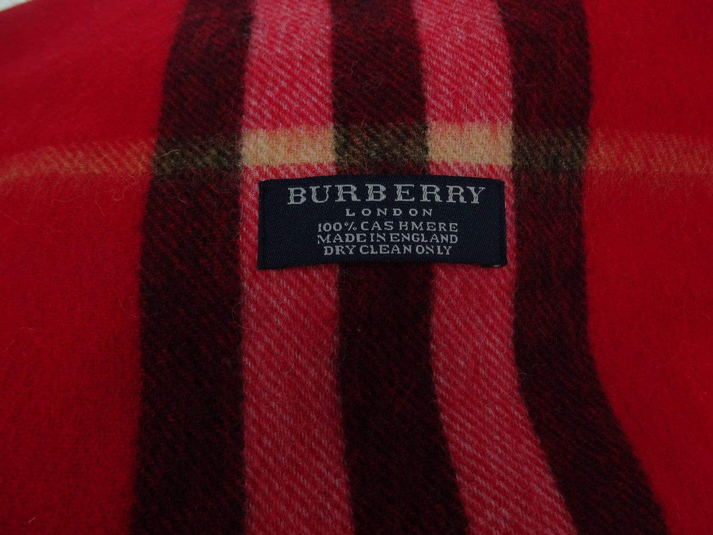 Burberry Cashmere Scarf Vintage Red Check