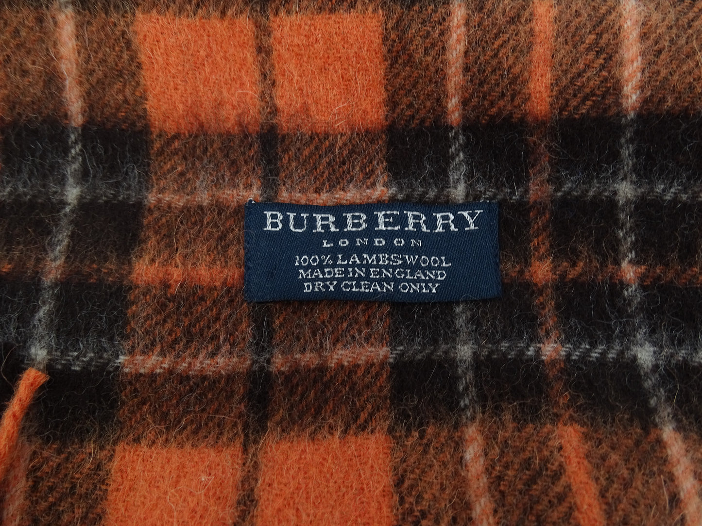 Burberry Lambswool Scarf Vintage Orange Check