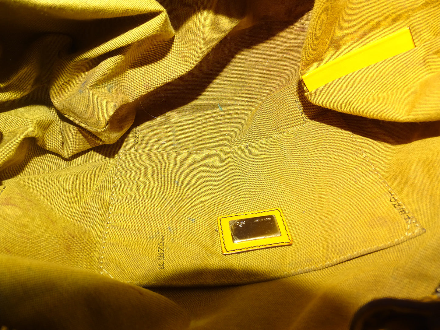 Fendi Chef Hobo In Zuchinno Monogram And Yellow Leather Vintage