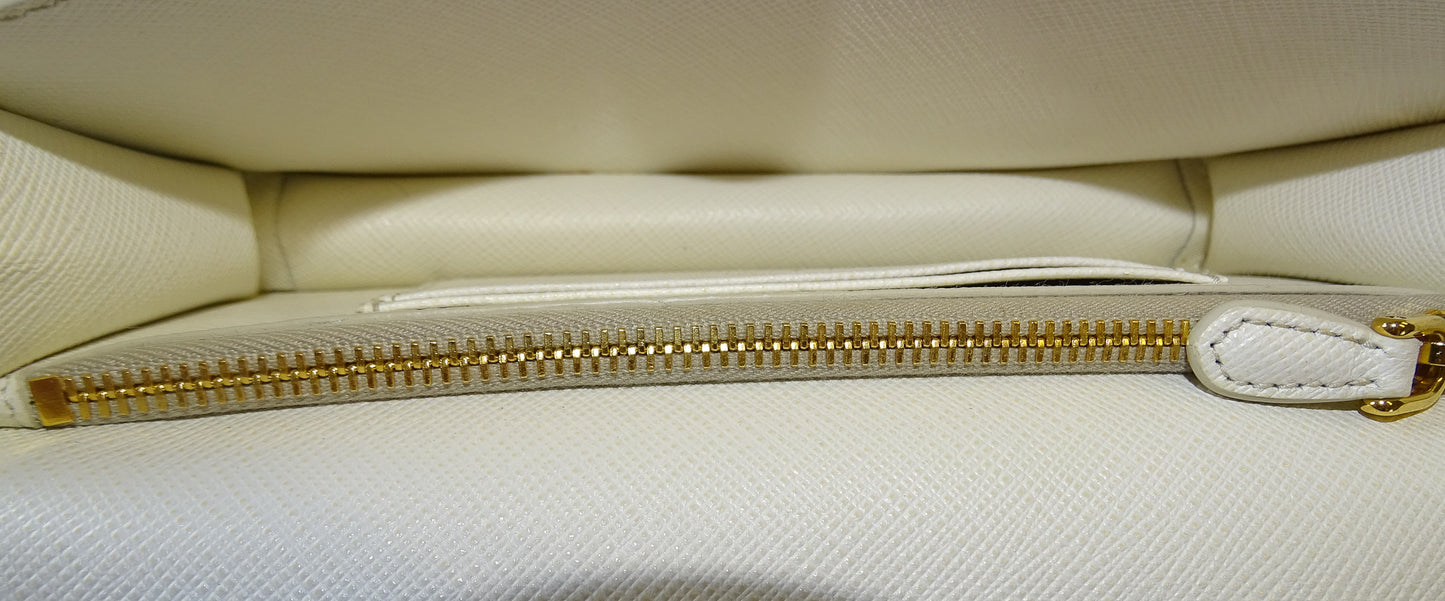 Prada Mini Crossbody Saffiano Shine White