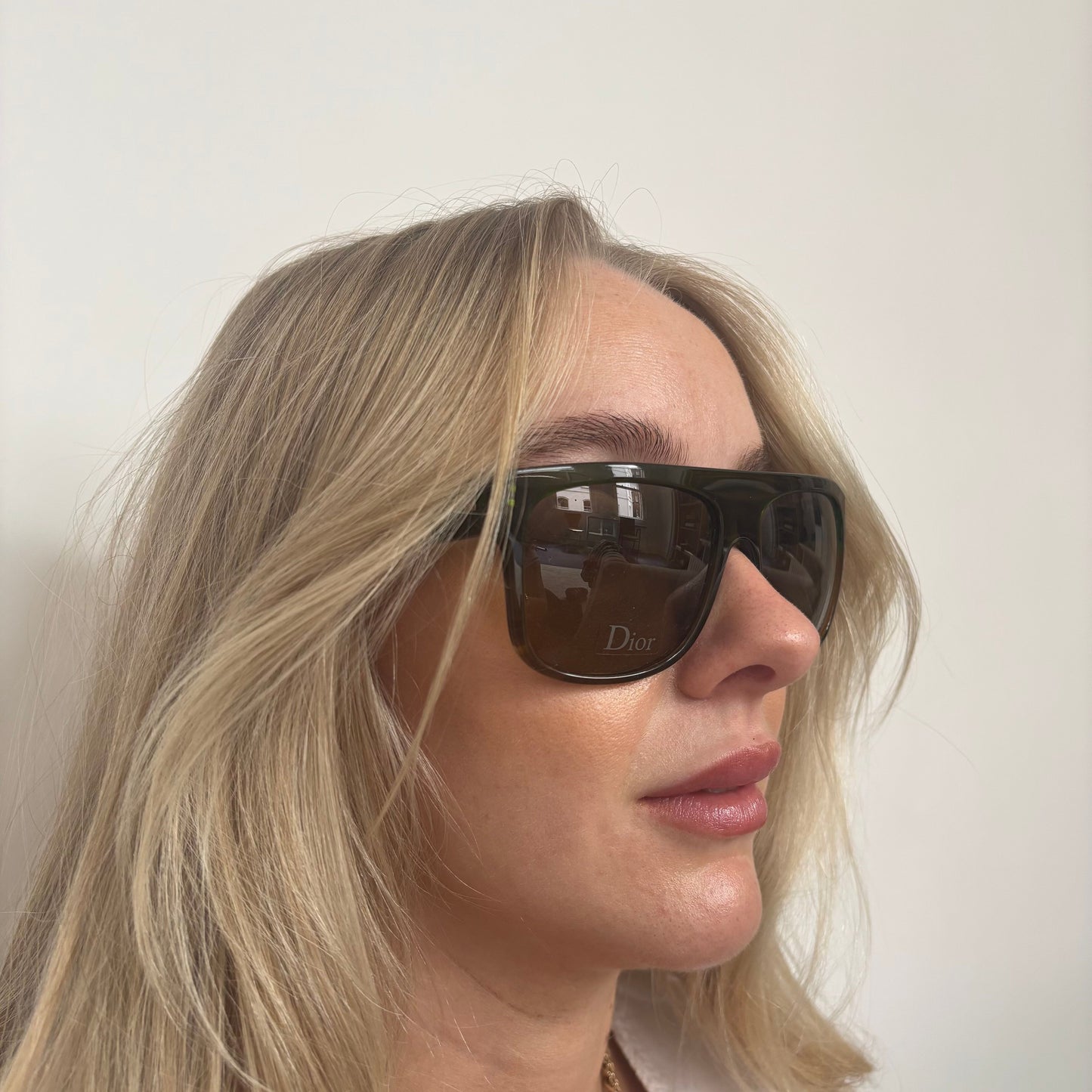 Dior Unisex Black Tie Sunglasses With Green Hue