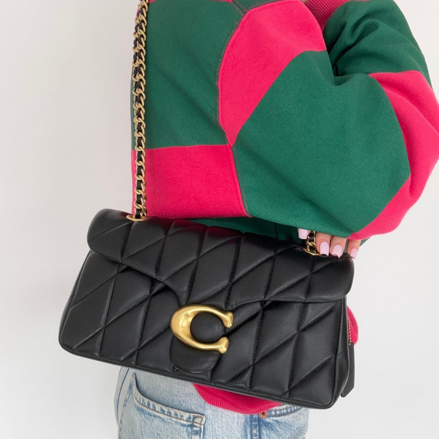 Coach Tabby Shoulder Bag 26 Black Pillow Quilting GHW