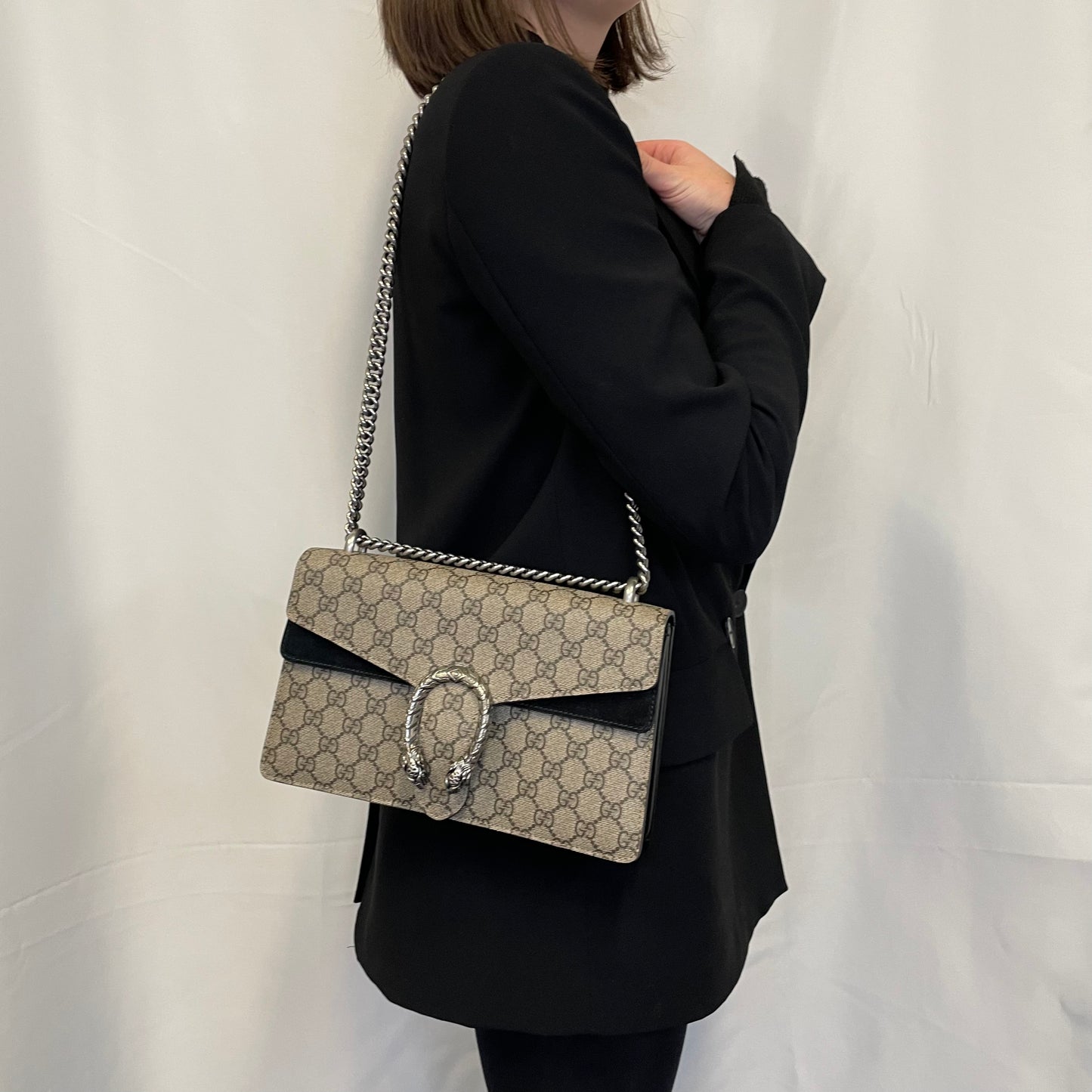 Gucci Dionysus Medium Black Suede Lining