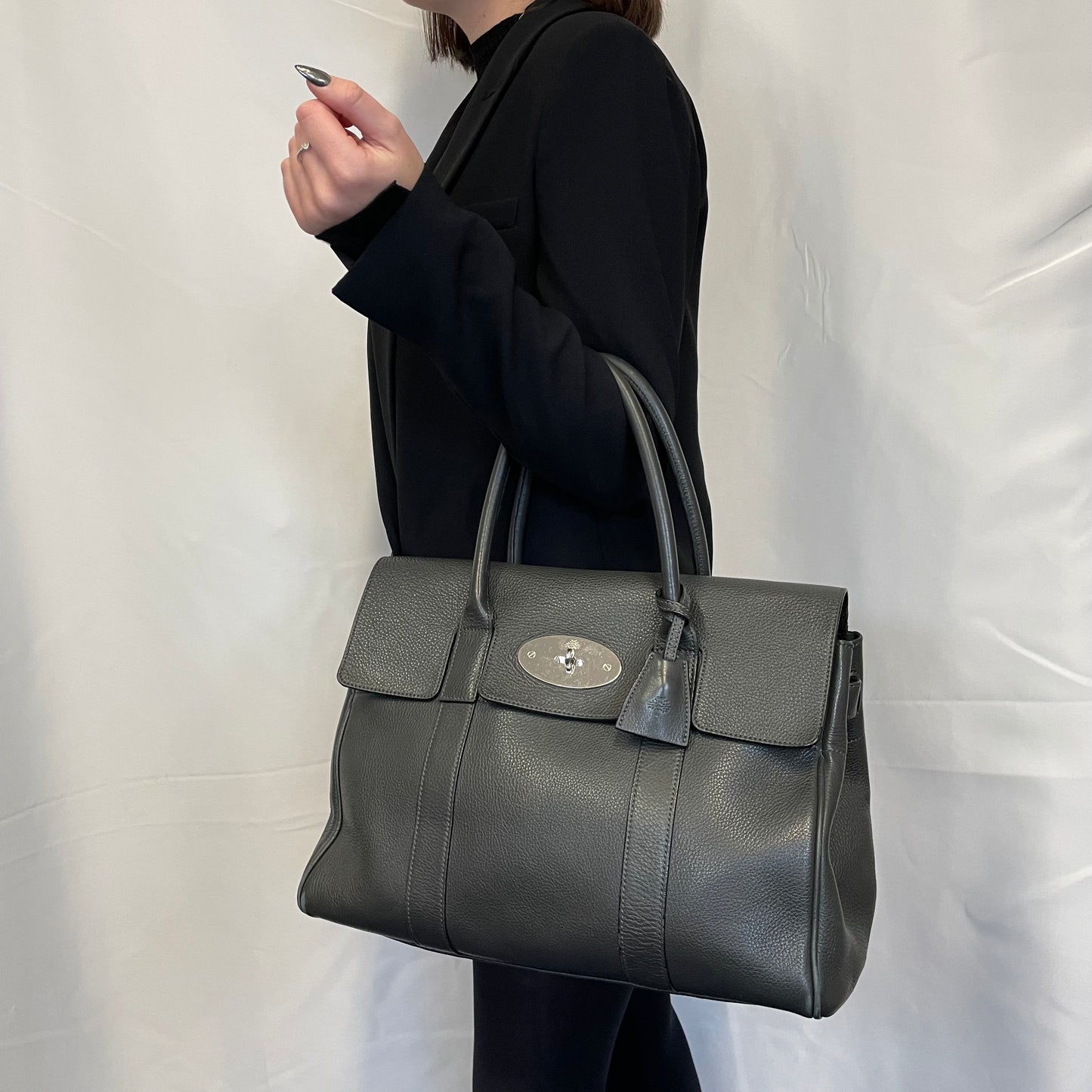 Mulberry Bayswater Charcoal Grey With SHW