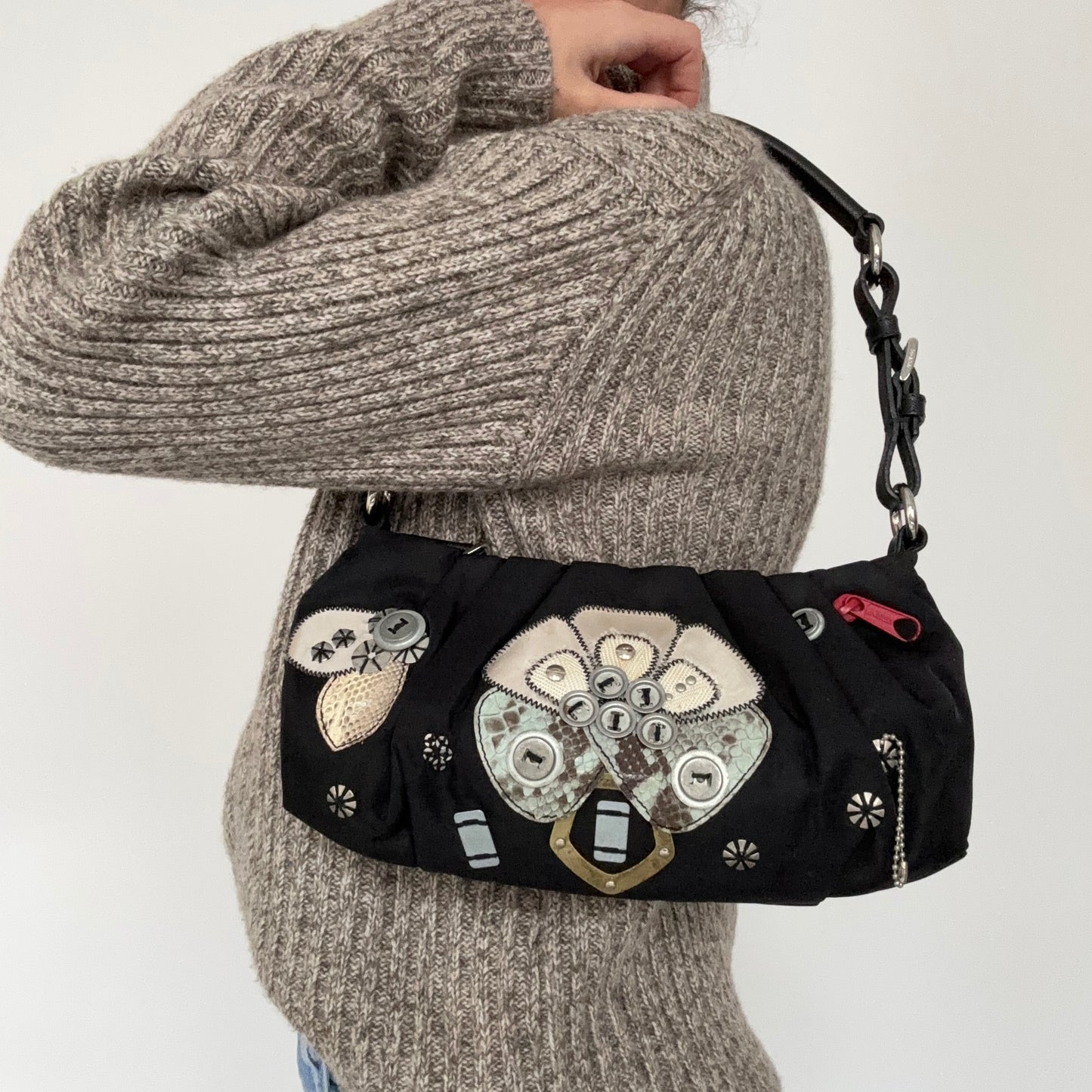 Prada Nylon Patchwork Shoulder Bag Vintage