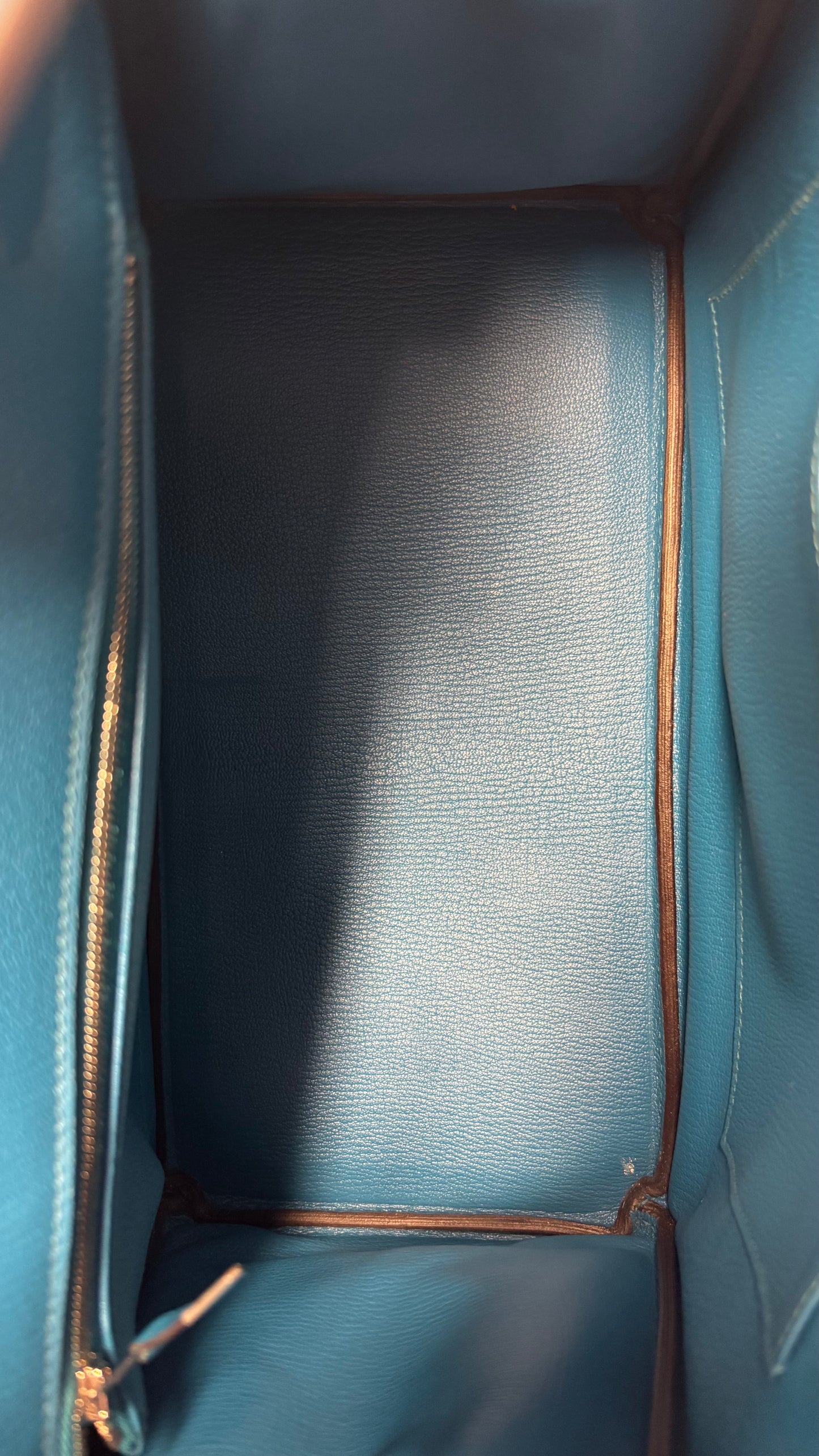 Hermes Bleu Izmir Tadelakt Leather Birkin 30 2018 (C no shape)