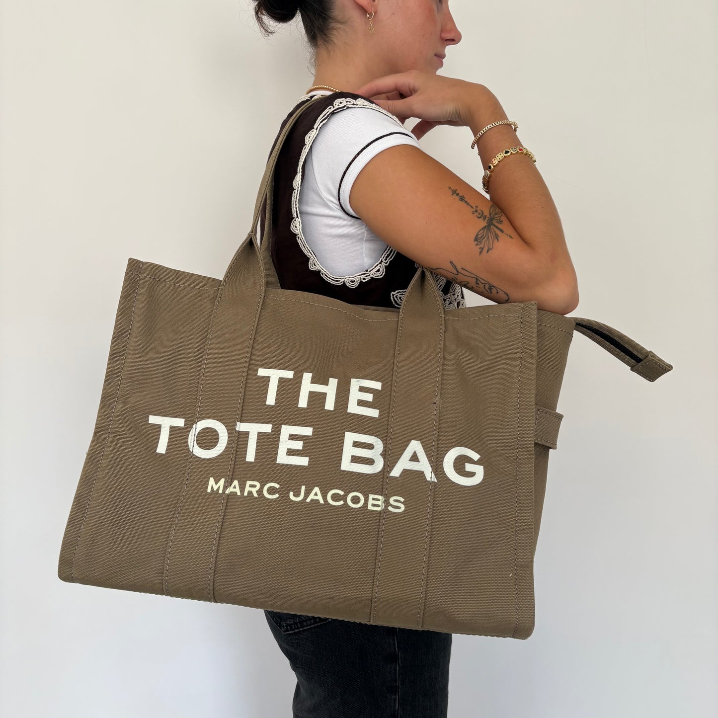Marc Jacobs The Tote Bag Large Canvas Khaki