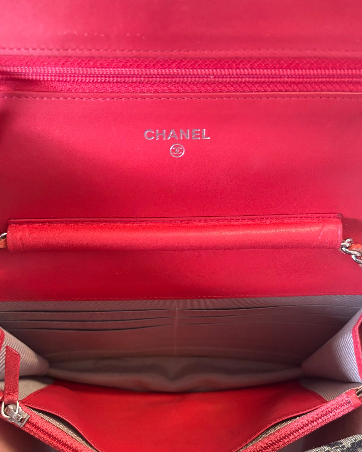 Chanel Coral Timeless CC Wallet On Chain (WOC) 2012/13