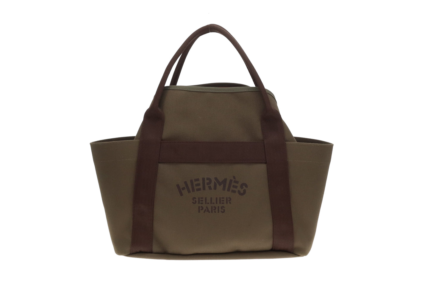 Hermes Khaki Sac de Pansage Groom Tote Bag 2017