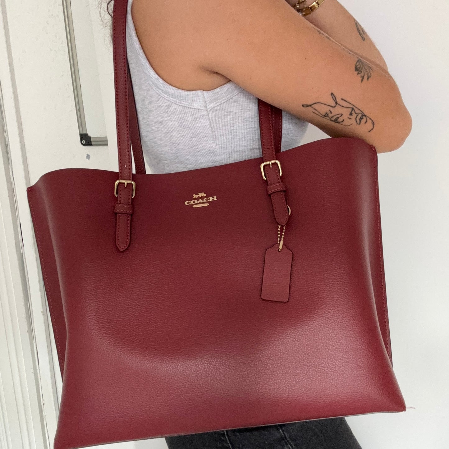 Coach Mollie Tote Red