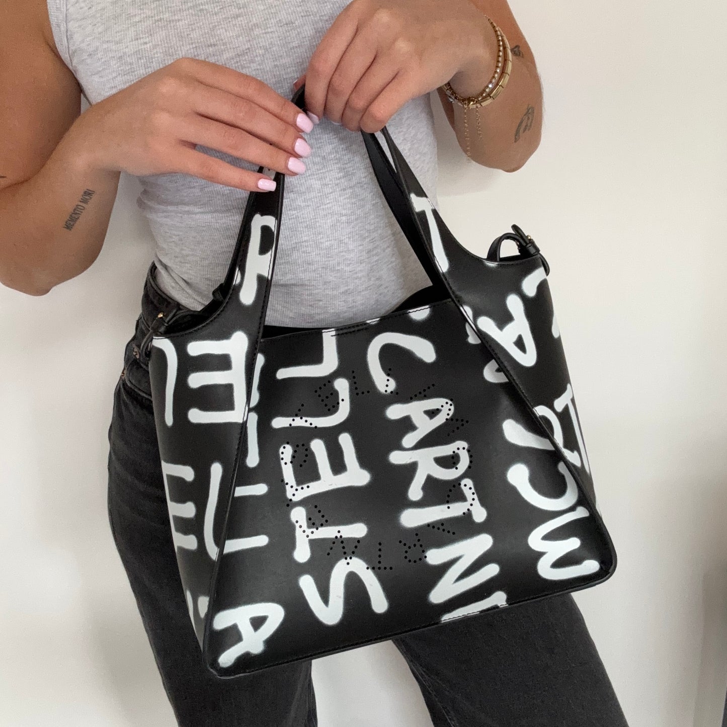 Stella McCartney Logo Tote Bag Ed Curtis Collab Graffiti Print