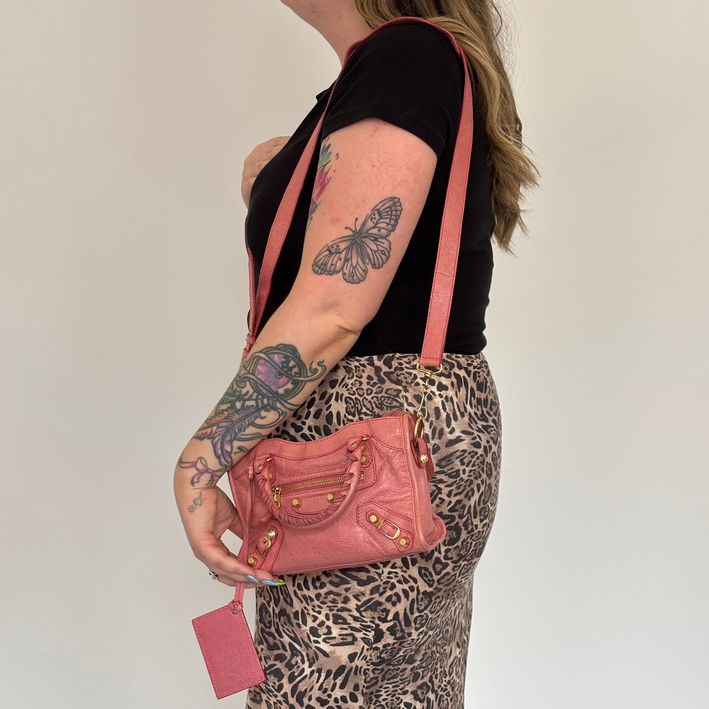 Balenciaga Mini City Salmon Pink Leather