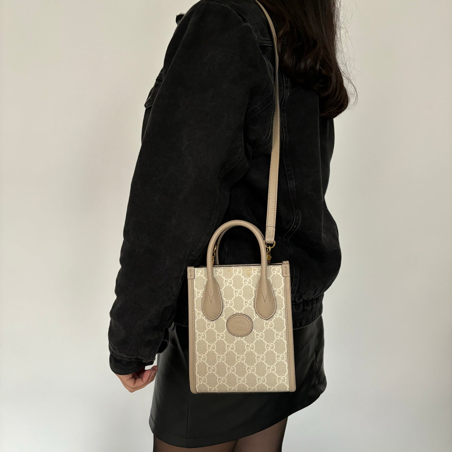 Gucci GG Supreme with Interlocking G Mini Tote Bag