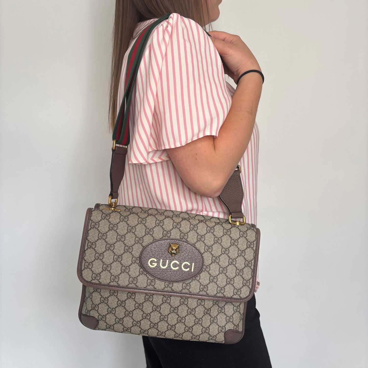 Gucci Neo Vintage Messenger Bag GG Supreme with Web Strap