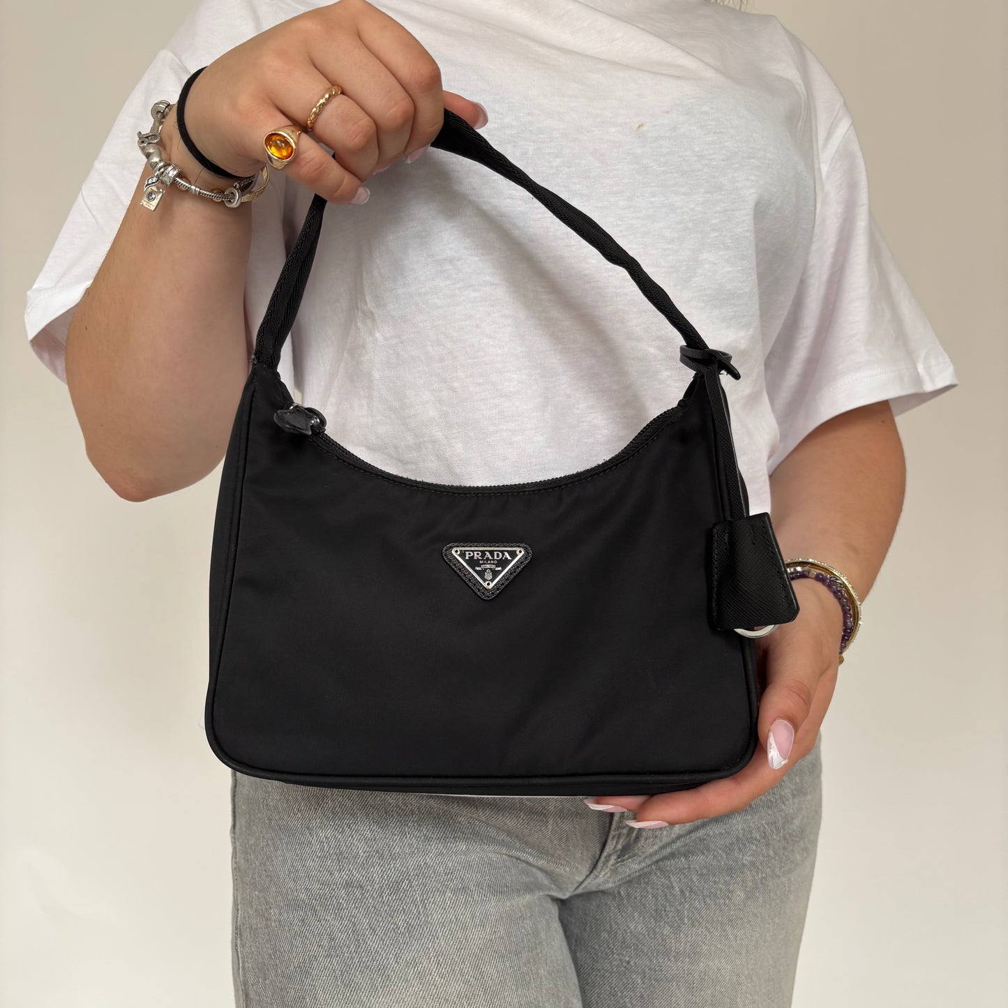 Prada Re-Edition 2000 Black Nylon Mini Shoulder Bag