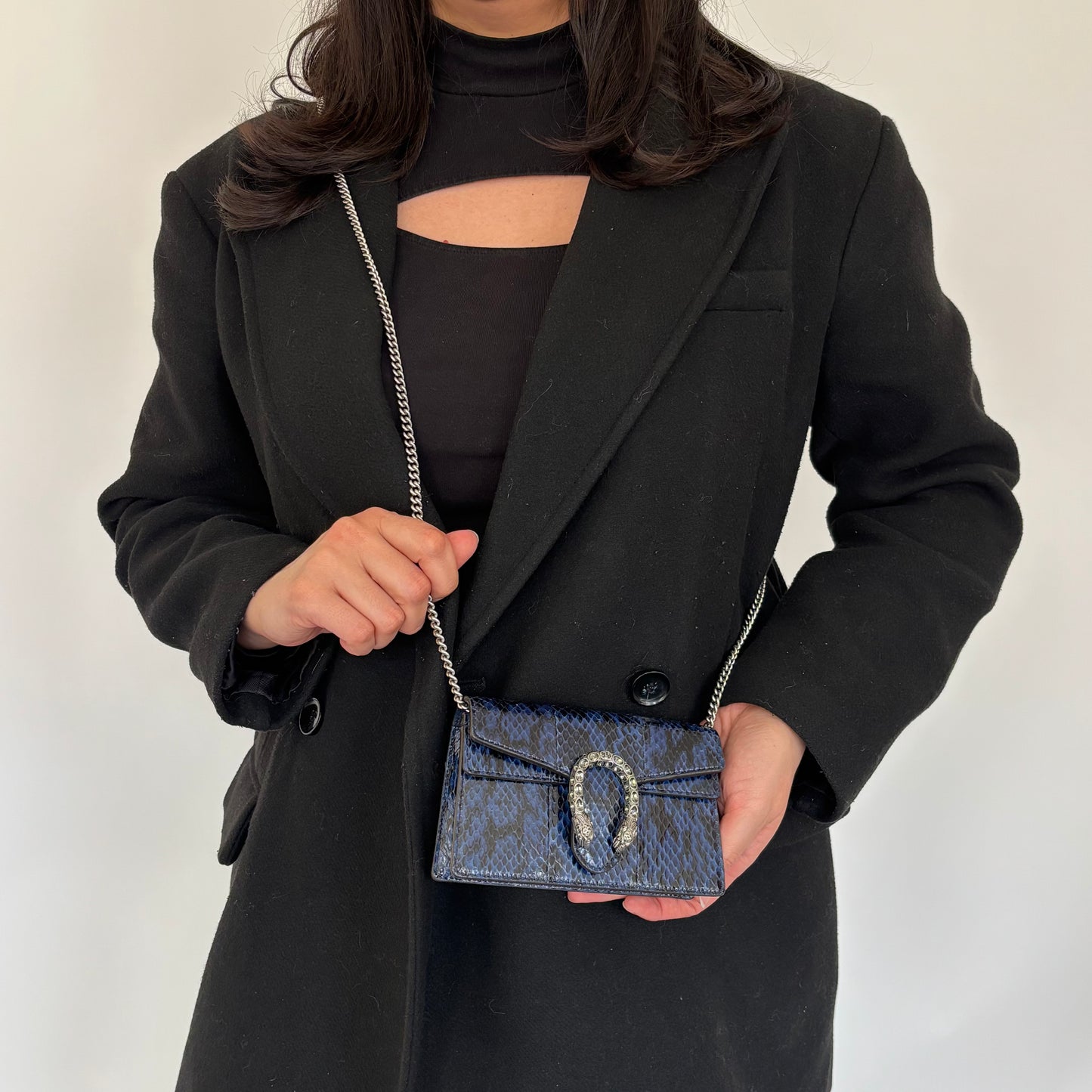 Gucci Blue Snakeskin Super Mini Dionysus