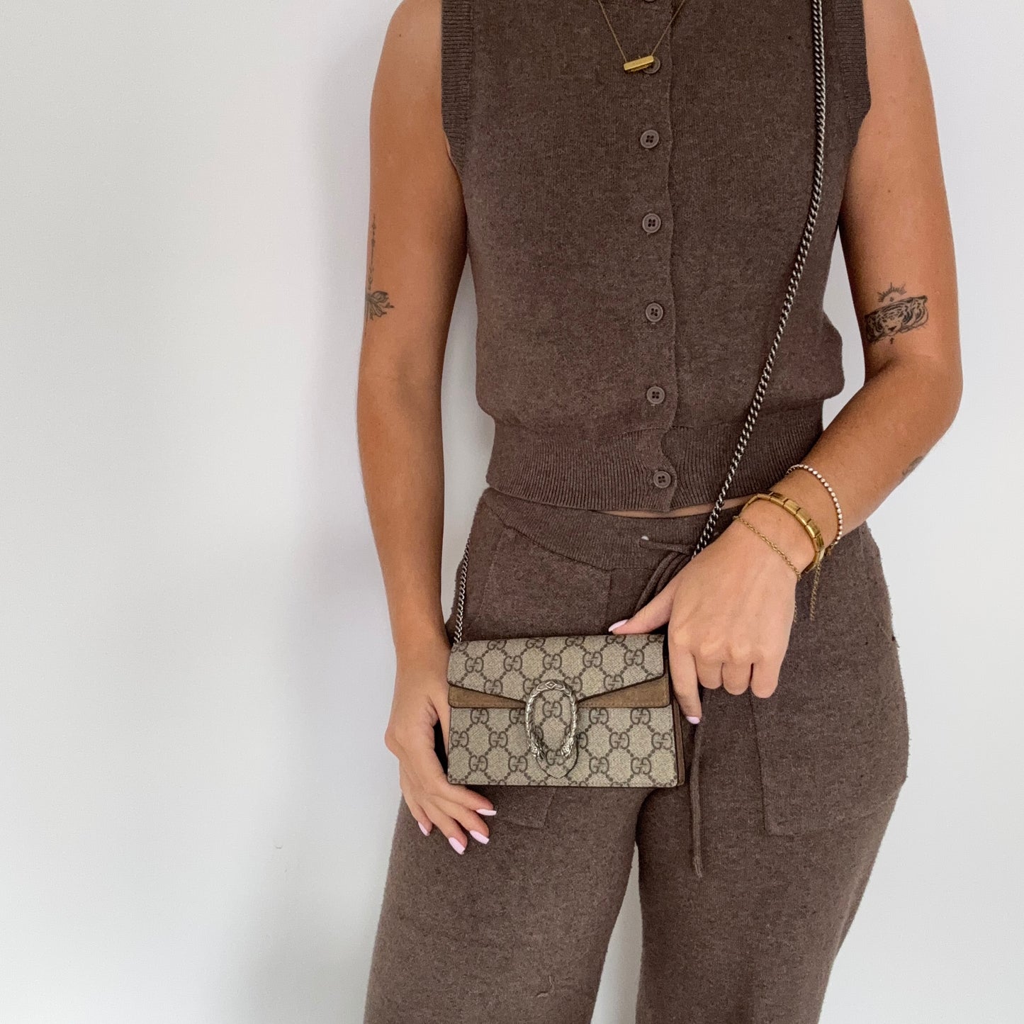 Gucci Classic GG Supreme Super Mini Dionysus Chain Bag