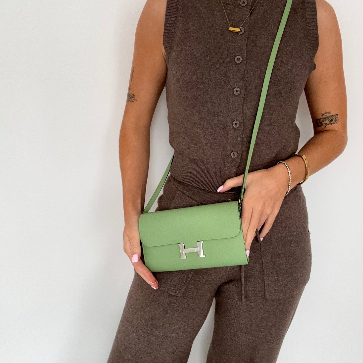 Hermes Constance Long To Go Wallet Vert Criquet Epsom 2020