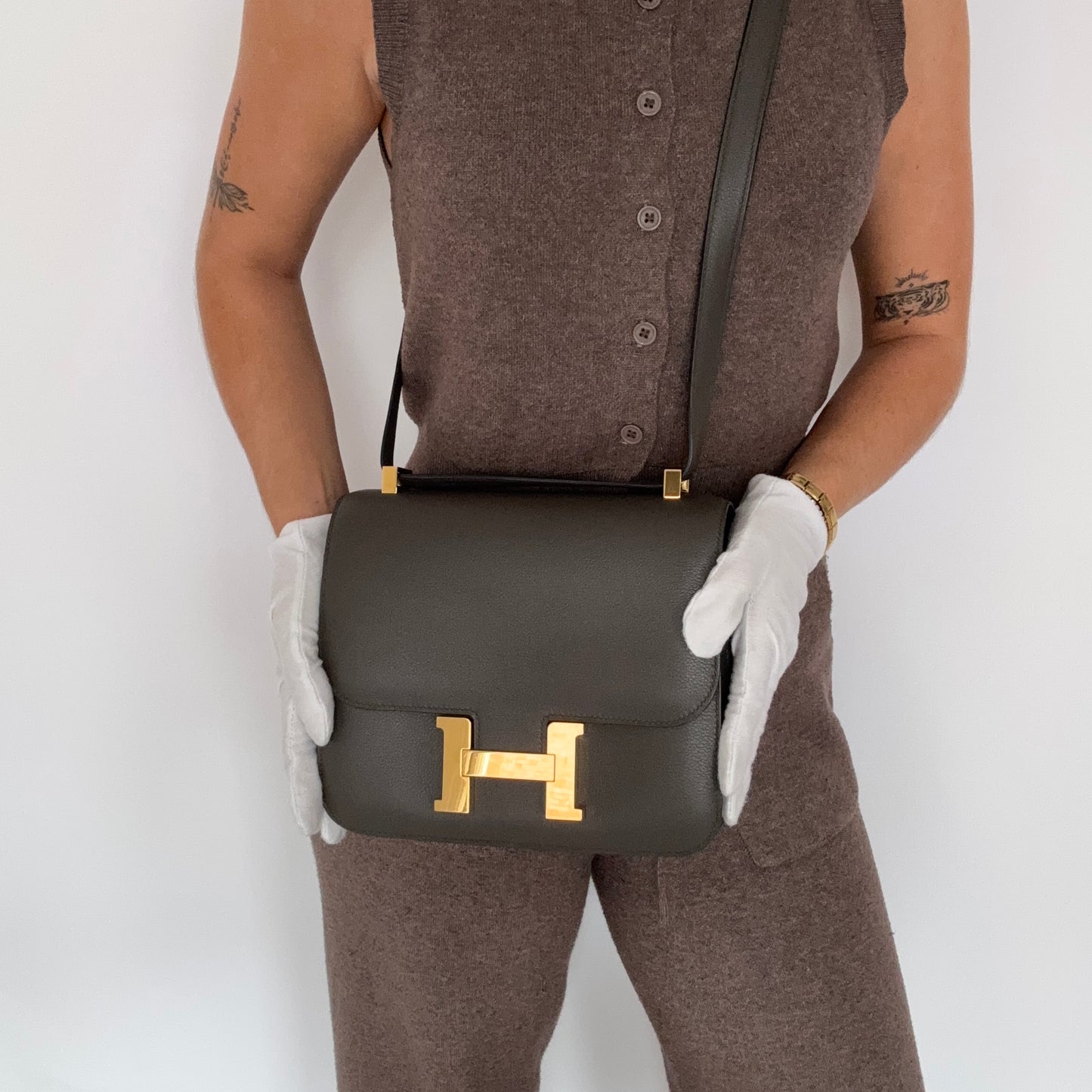 Hermes Constance 24 Evercolor Vert De Gris GHW 2020