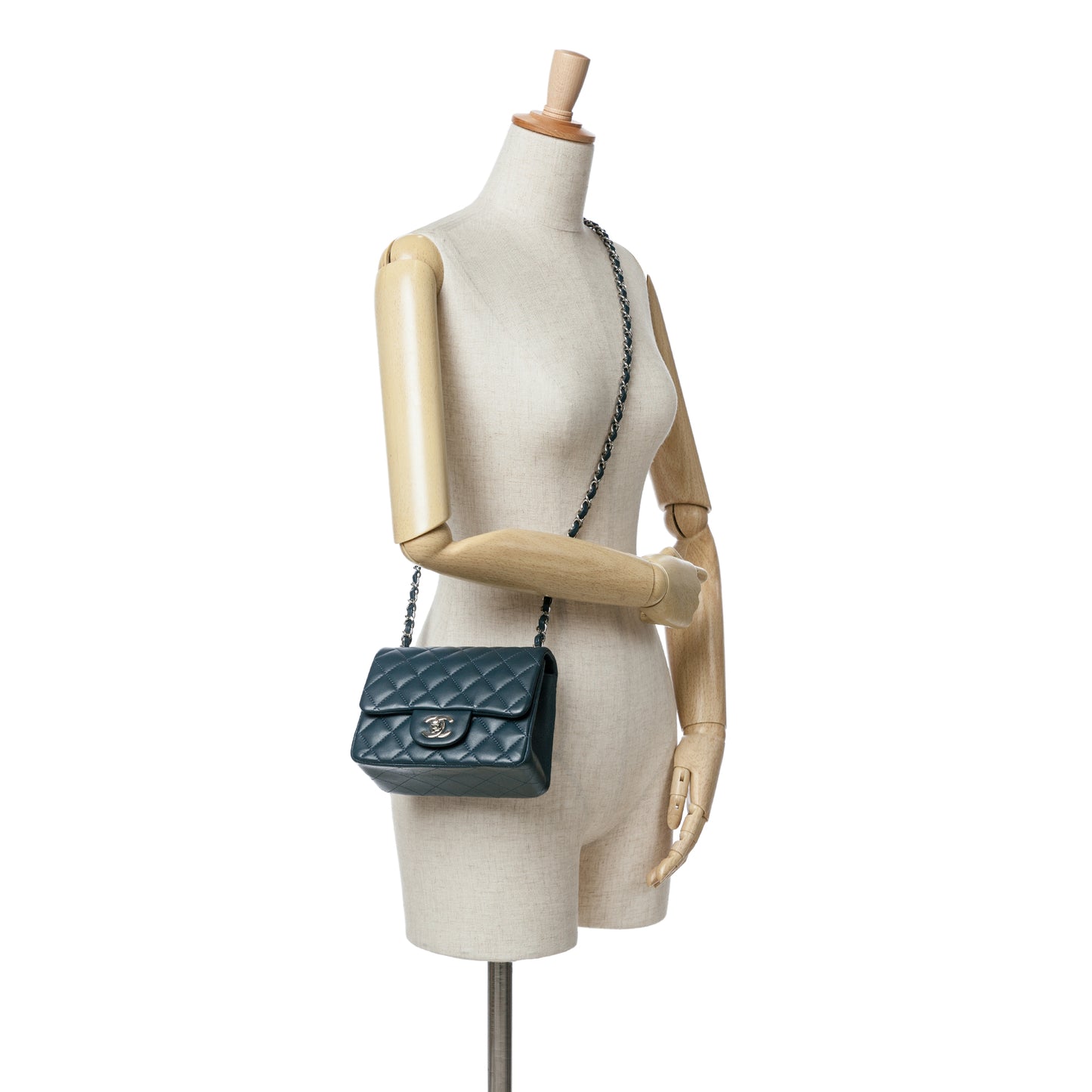 Mini Square Classic Lambskin Single Flap Image# 8