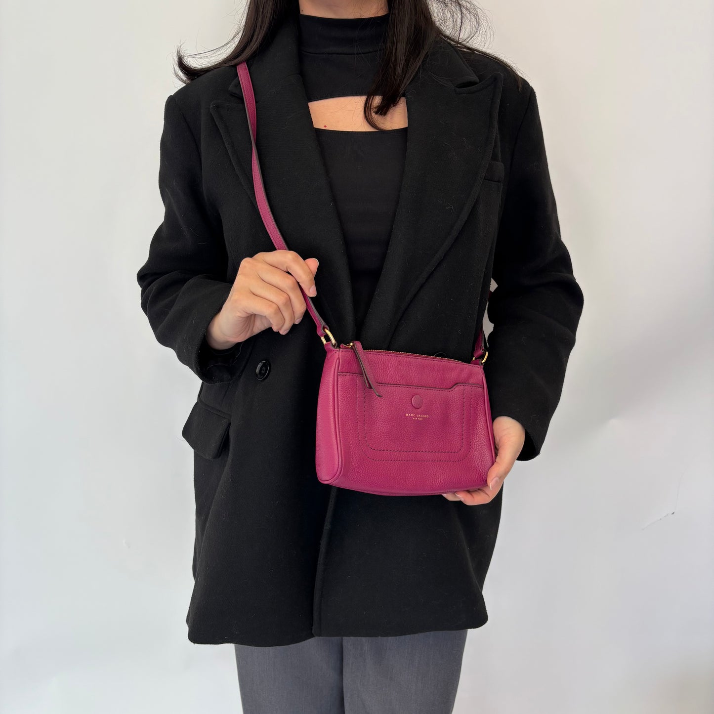 Marc Jacobs Magenta Pink Leather Empire City Crossbody Bag