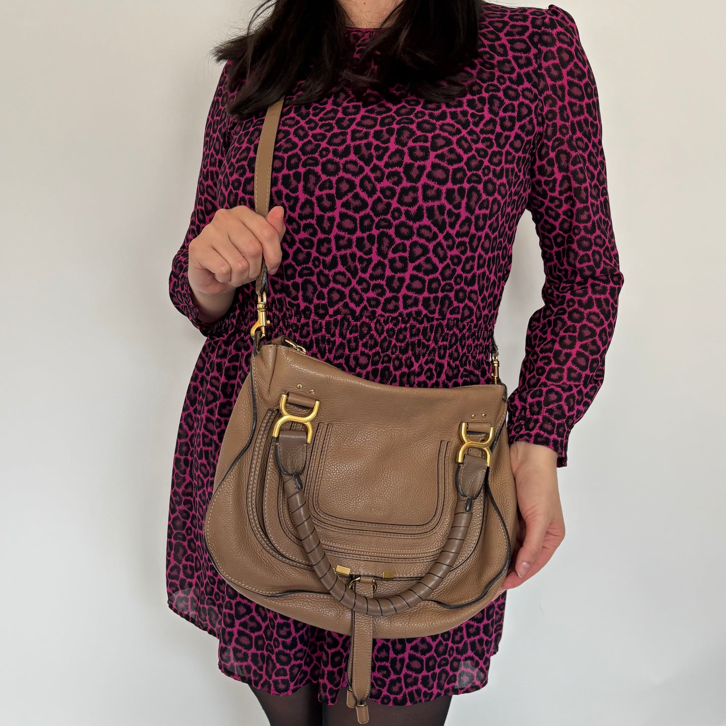 Chloe Brown Leather Medium Marcie Satchel