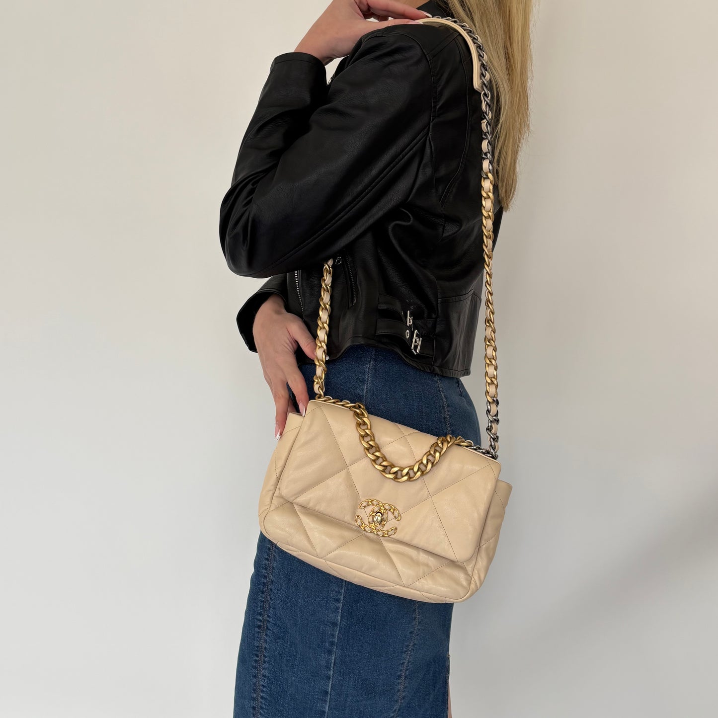 Chanel Beige Small 19 Flap Bag 2020