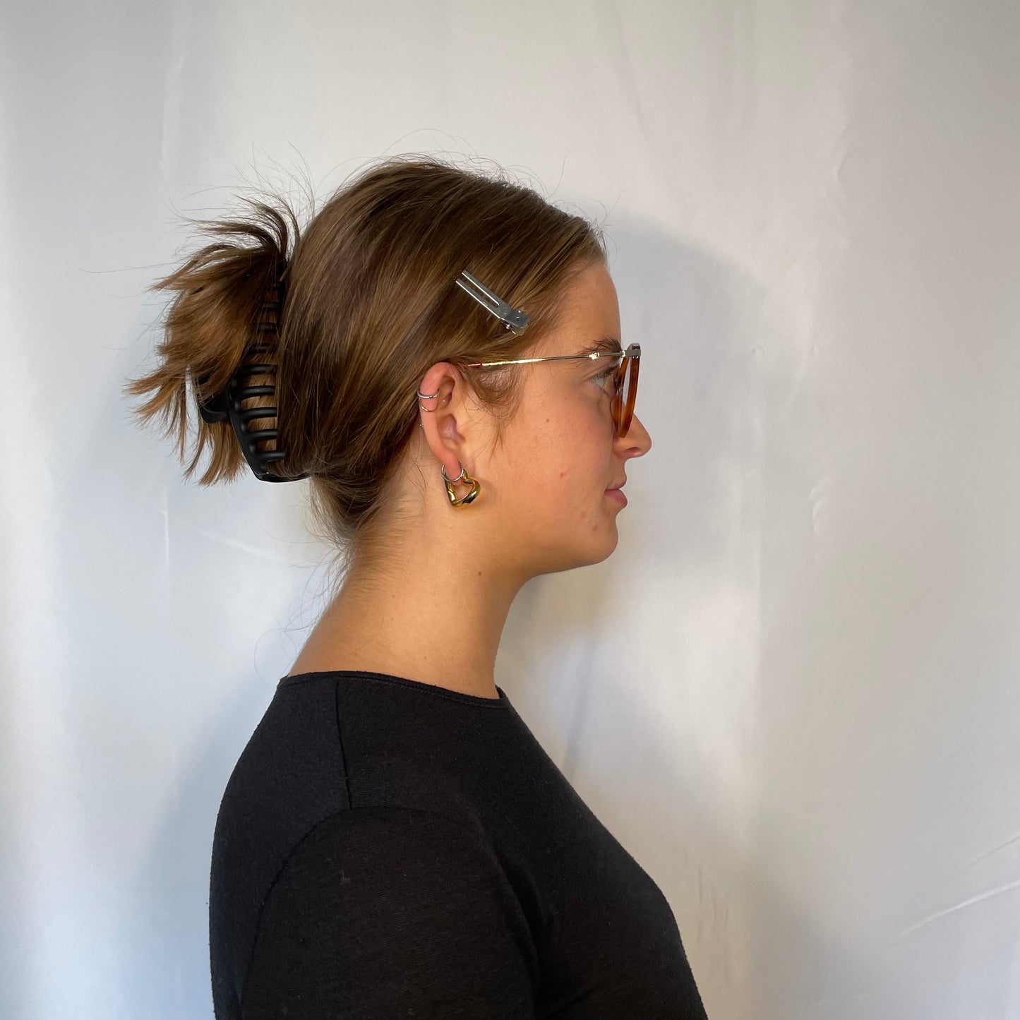 Gucci round tortoise shell gold arm glasses GG0109O