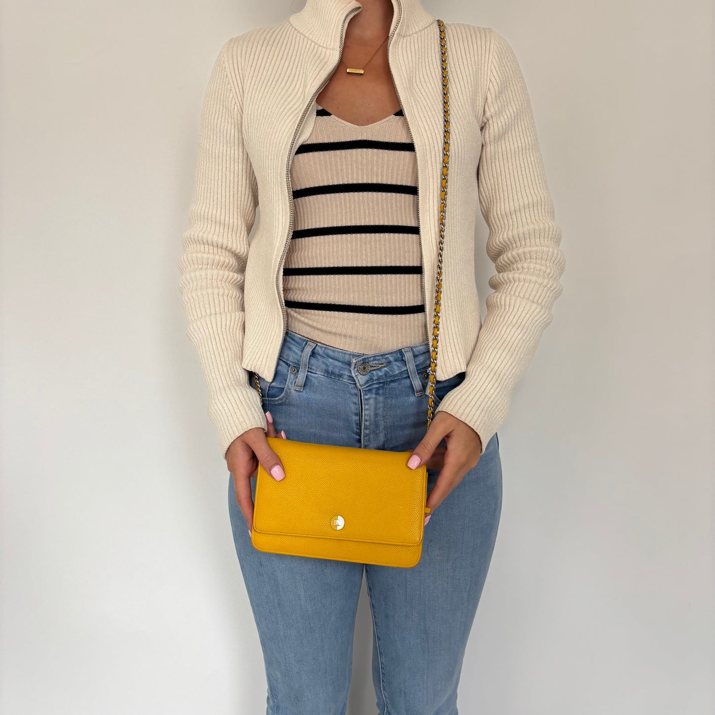 Chanel Wallet On Chain Timeless Caviar Yellow