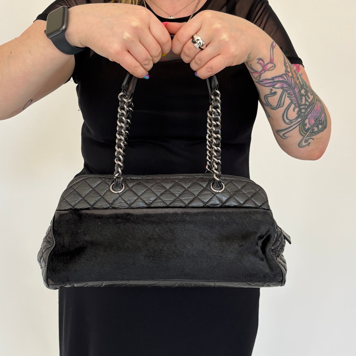 Chanel Mademoiselle Shoulder Bag Vintage Leather and Pony Hair 2005/06