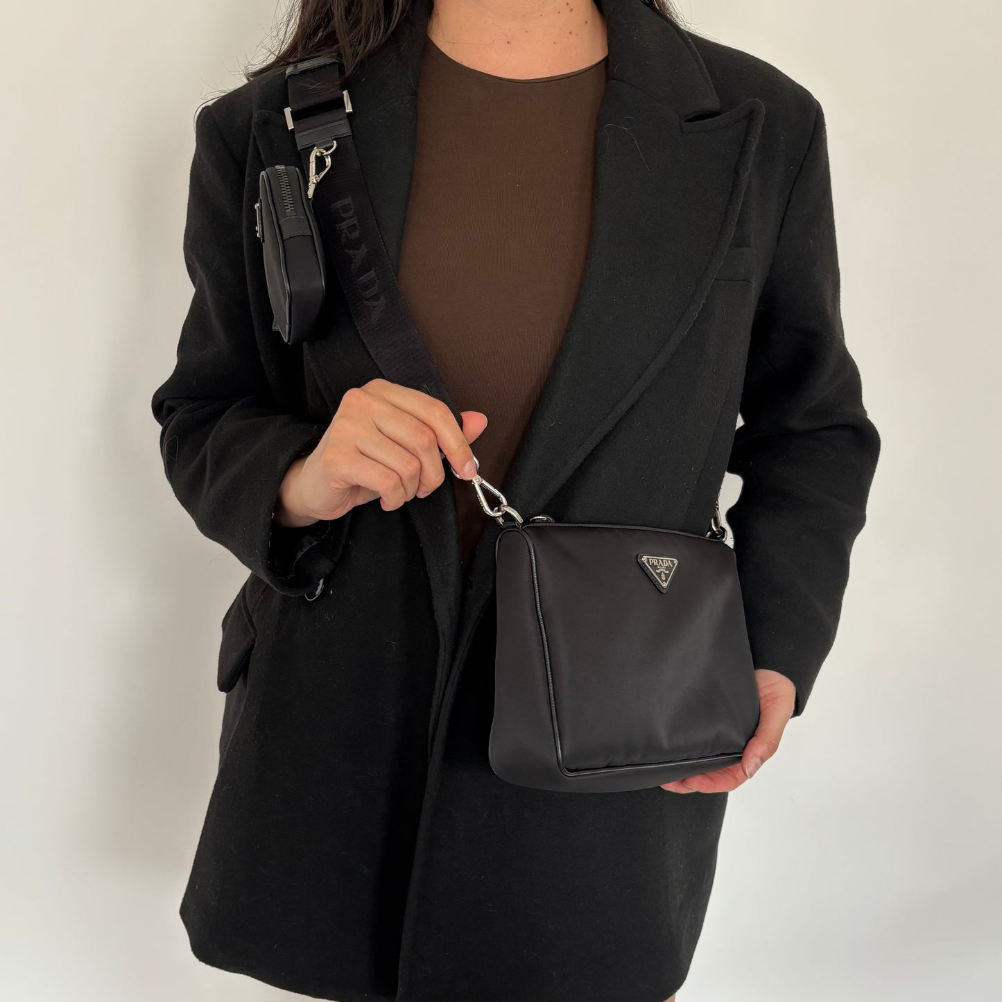 Prada Black Nylon Re-Edition Square Crossbody Bag