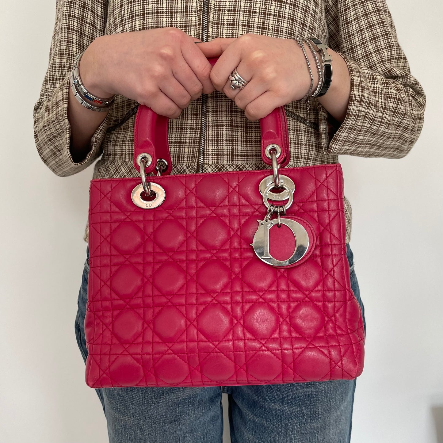 Dior Lady Dior Medium Pink Leather 2011