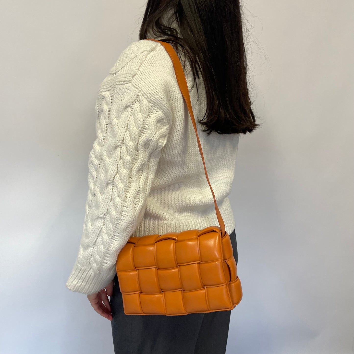 Bottega Veneta Clay Nappa Leather Maxi Weave Padded Cassette