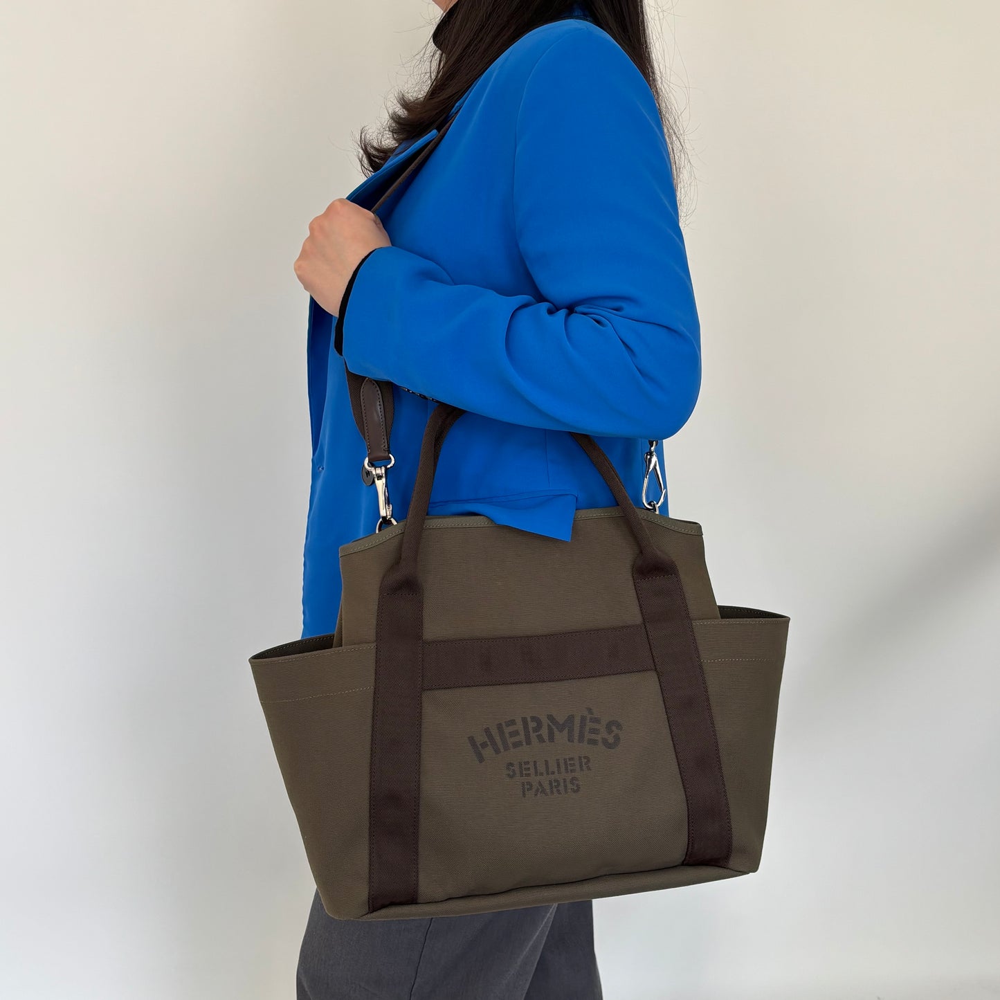 Hermes Khaki Sac de Pansage Groom Tote Bag 2017