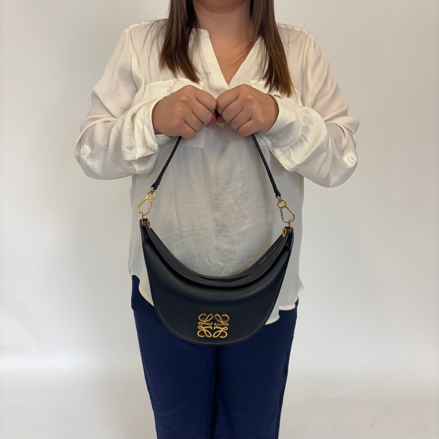 Loewe Luna Anagram Leather Bag With Additional Crossbody Strap