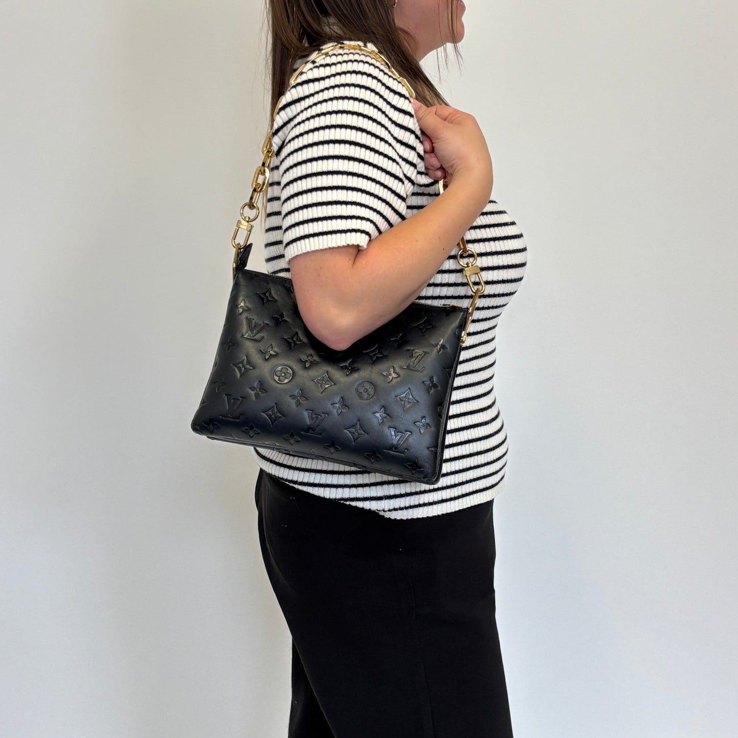 Louis Vuitton Black Lambskin Coussin PM (NFID Chip)