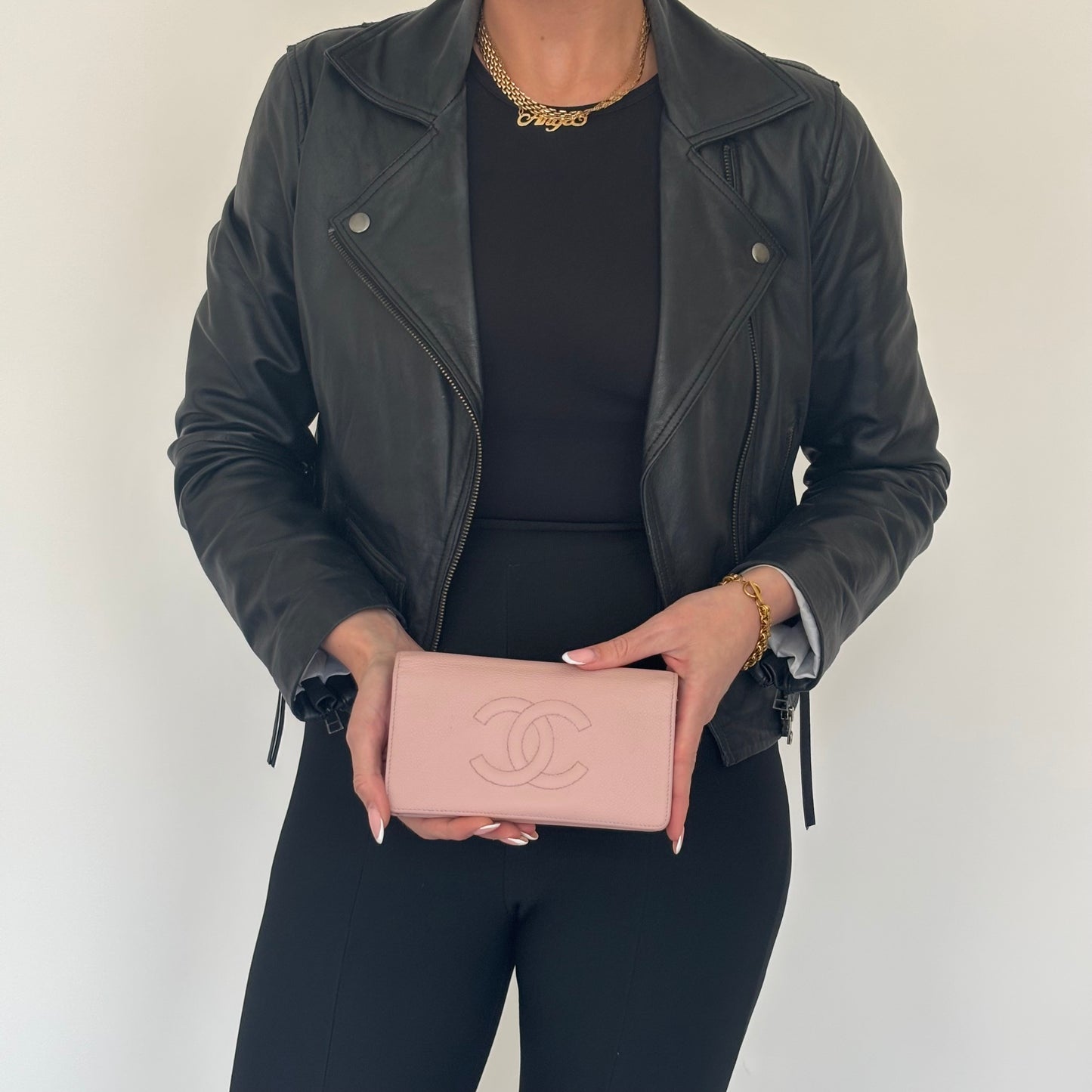 Chanel Timeless Pink Caviar Flap wallet