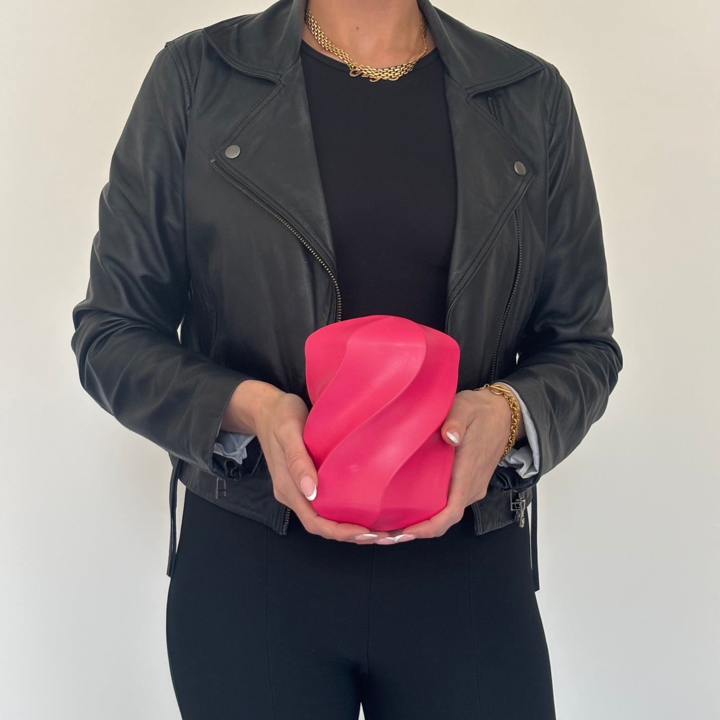 Bottega Veneta Pink Whirl Spiral Clutch