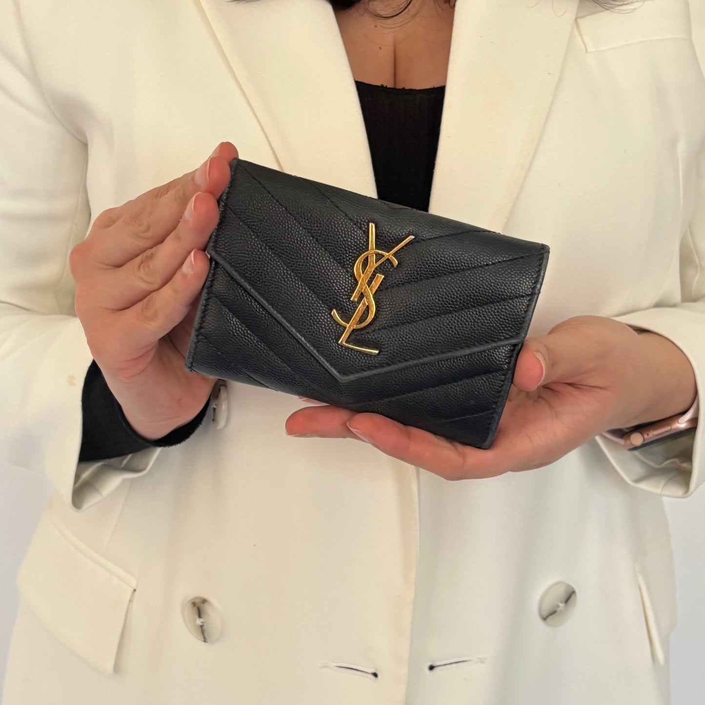 Saint Laurent Black Small Envelope Wallet 2017