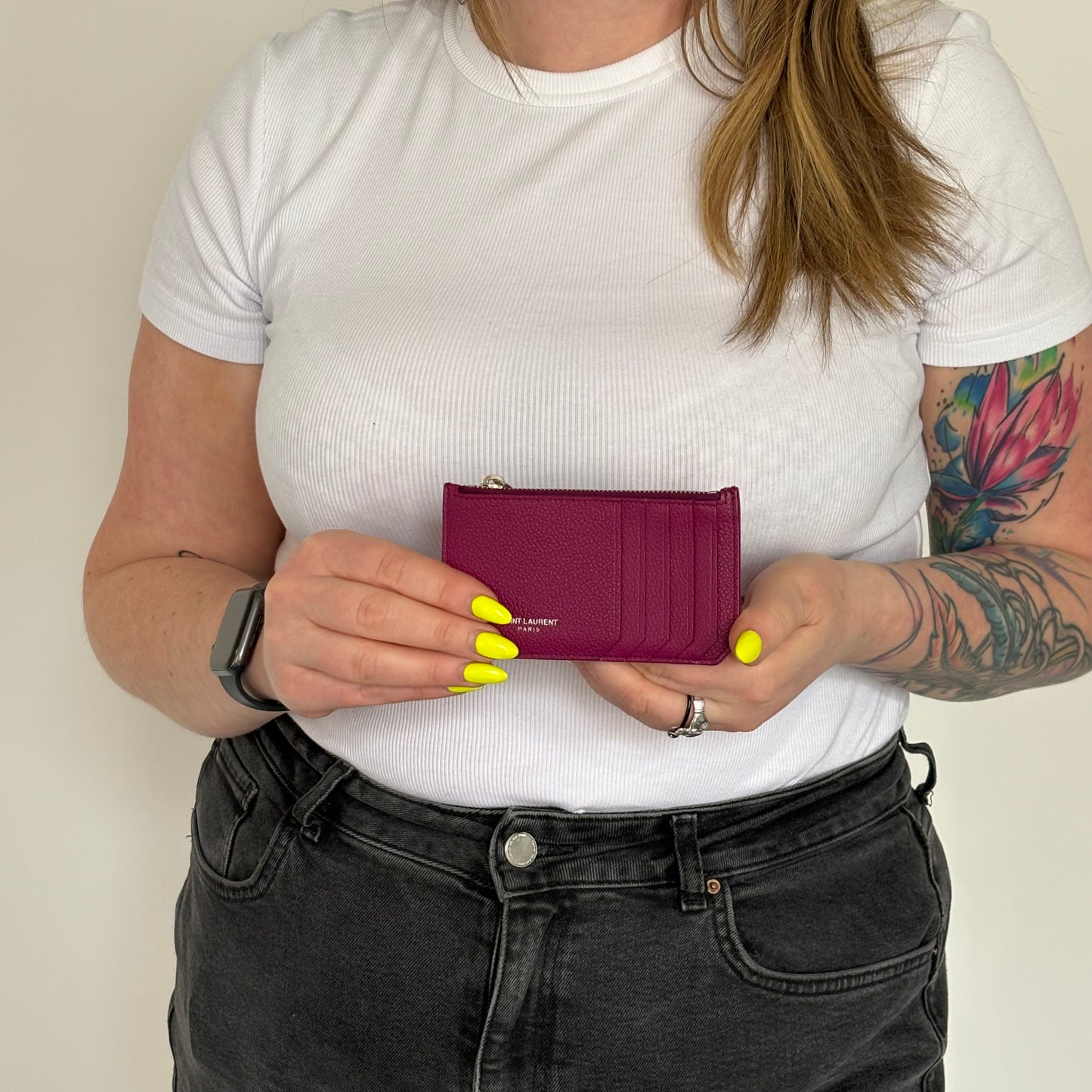 Saint Laurent Fragments Card Case Purple