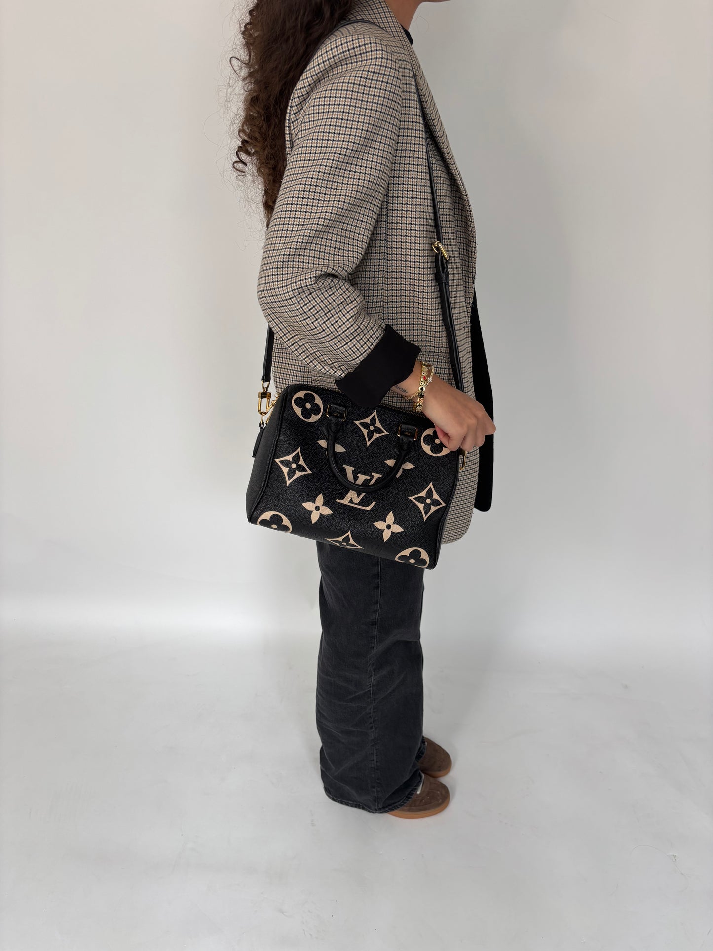 Louis Vuitton Speedy 25 Bandouliere Bicolour Monogram Empreinte (NFID)