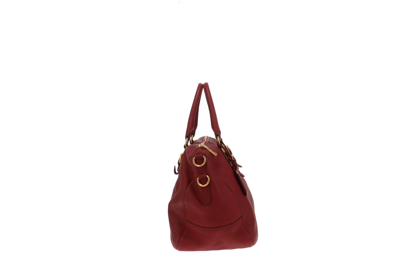 Prada Vitello Daino Satchel Red